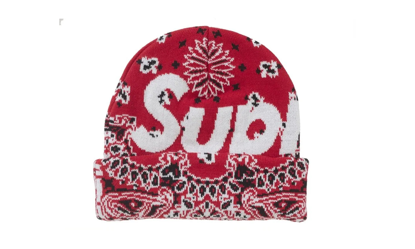 Supreme Bandana Big Logo Beanie Red - SUPR-SBBLBR-RED