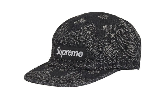 Supreme Bandana Jacquard Denim Camp Cap Black - SUPR-SBJDCC-BLACK