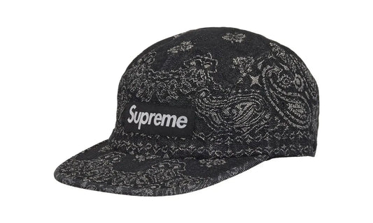Supreme Bandana Jacquard Denim Camp Cap Black