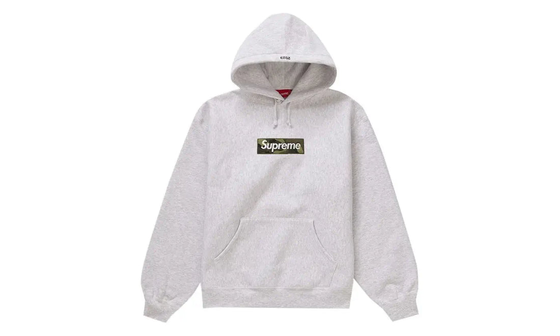トップス Supreme Box Logo Hooded Sweatshirt Gray Supreme Box Logo Hooded Sweatshirt (FW23) Ash Gray - Aplug – APLUG PL