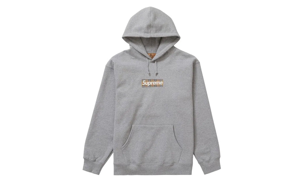 Supreme Burberry Box Logo Hooded Sweatshirt Heather Grey - SUPR-SBBLHS-HEATHERGREY