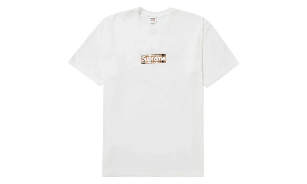 Supreme Burberry Box Logo Tee White
