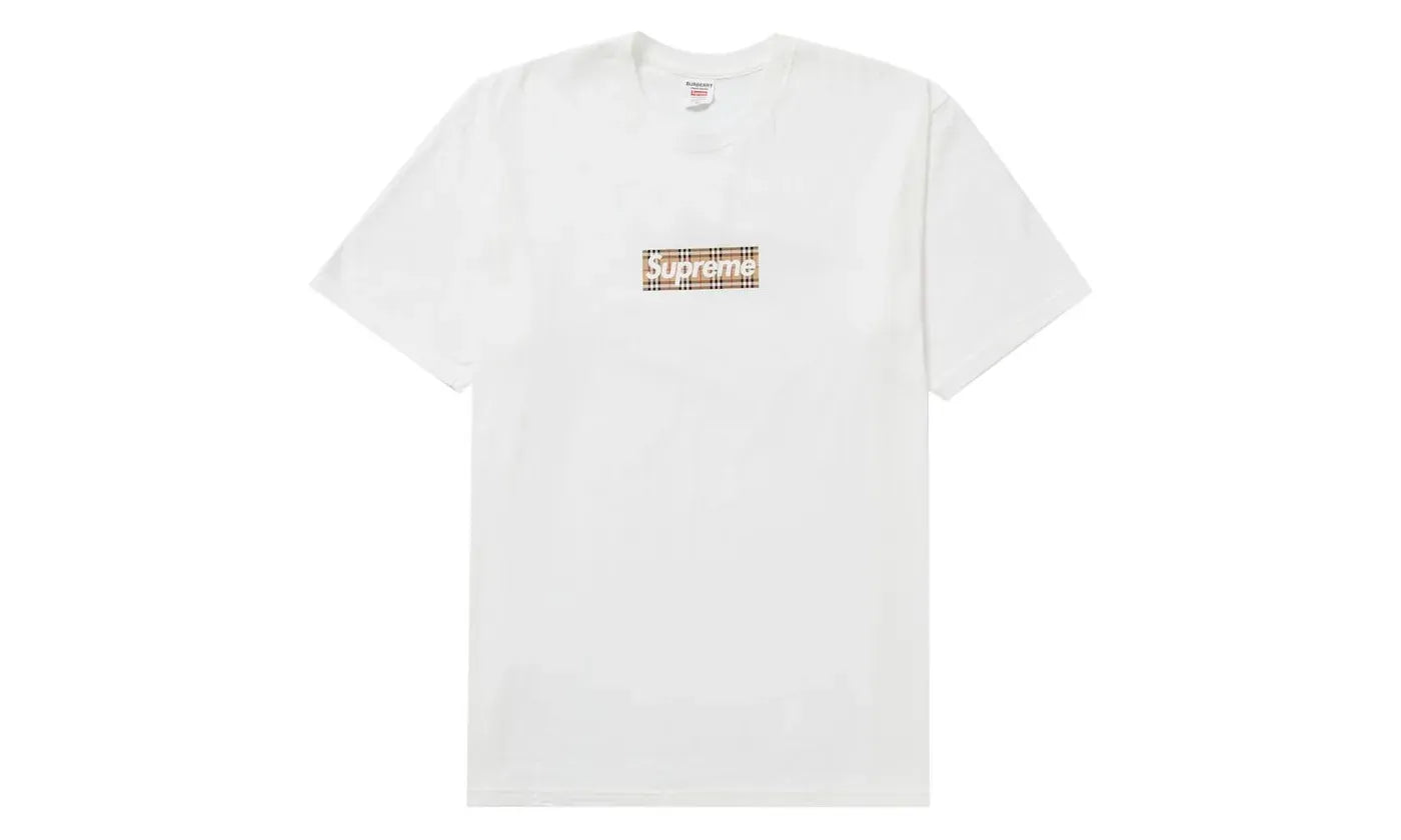 Supreme Burberry Box Logo Tee White
