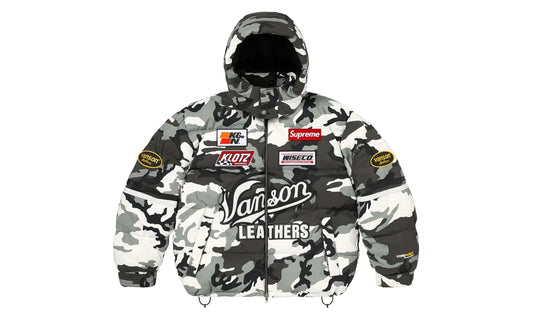Supreme Supreme Vanson Leathers Cordura Down Jacket Snow Camo