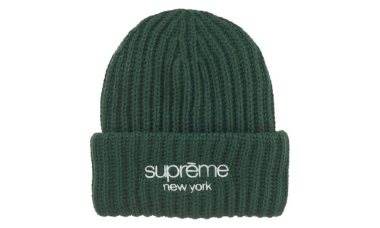 Supreme Classic Logo Chunky Ribbed Beanie (FW24) Dark Green - SUPR-SCLCRB-DARKGREEN