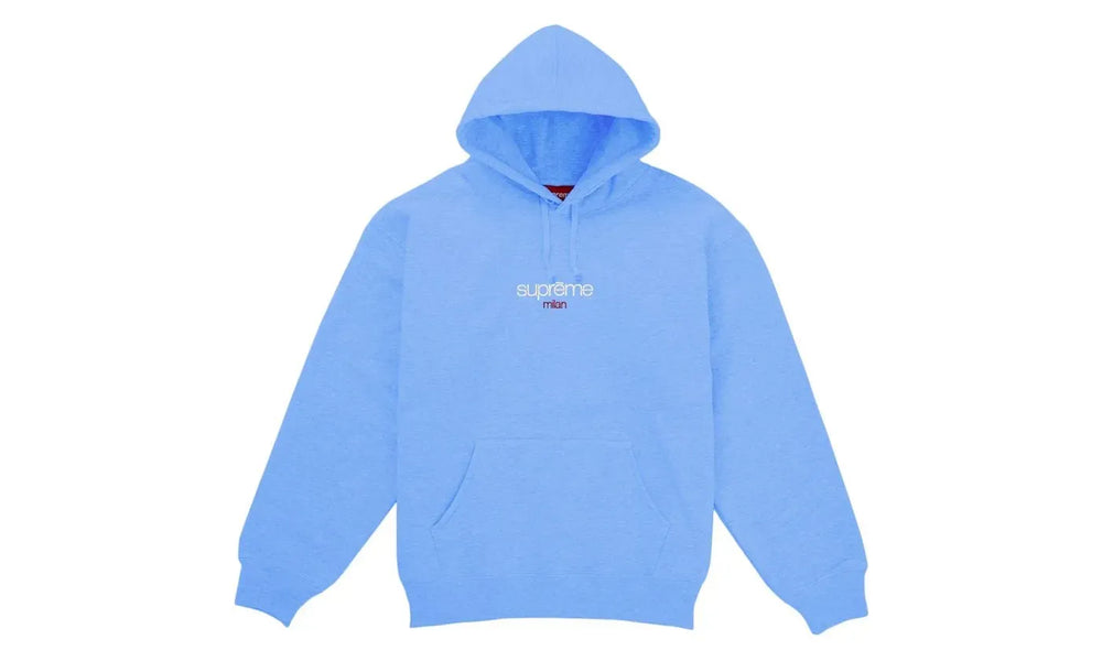 Supreme Classic Logo Milan Shop Hooded Sweatshirt Light Blue