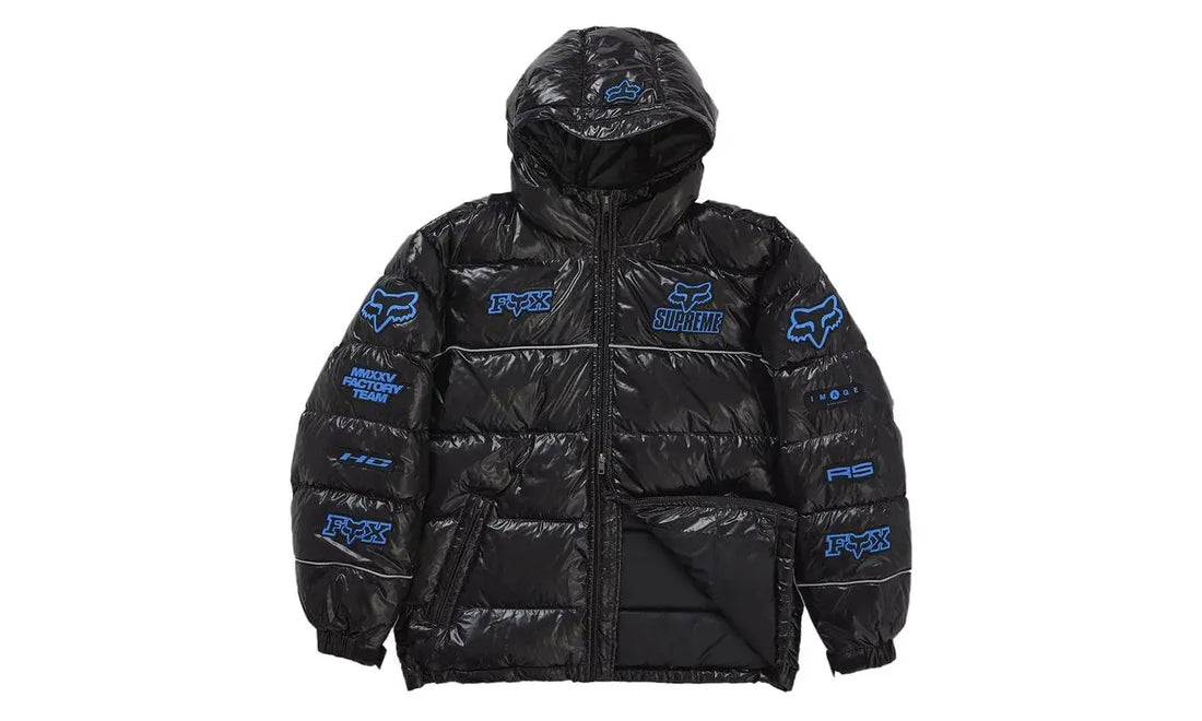 Supreme Fox Racing Shiny Down Puffer Jacket Black - Aplug – APLUG PL