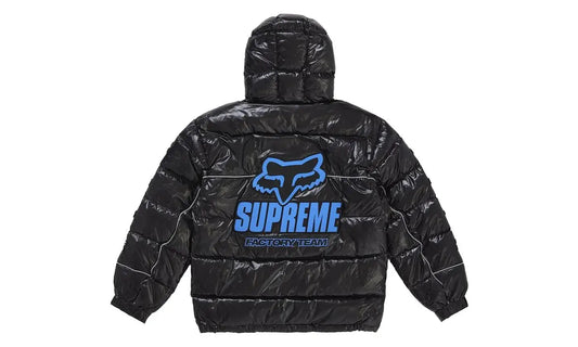 Supreme Fox Racing Shiny Down Puffer Jacket Black