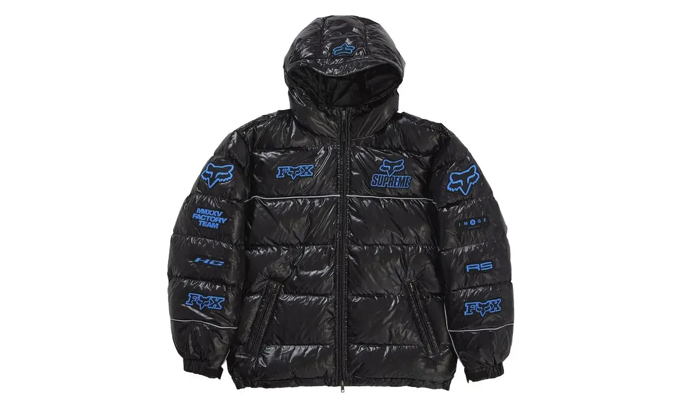Supreme Fox Racing Shiny Down Puffer Jacket Black