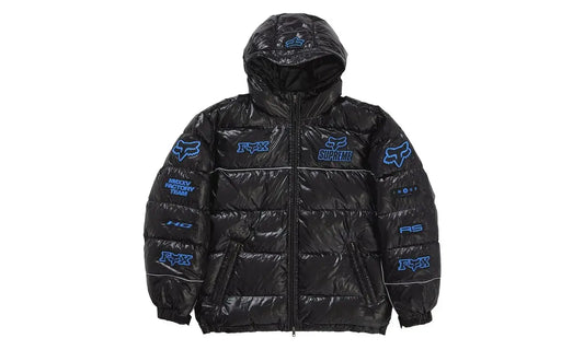Supreme Fox Racing Shiny Down Puffer Jacket Black