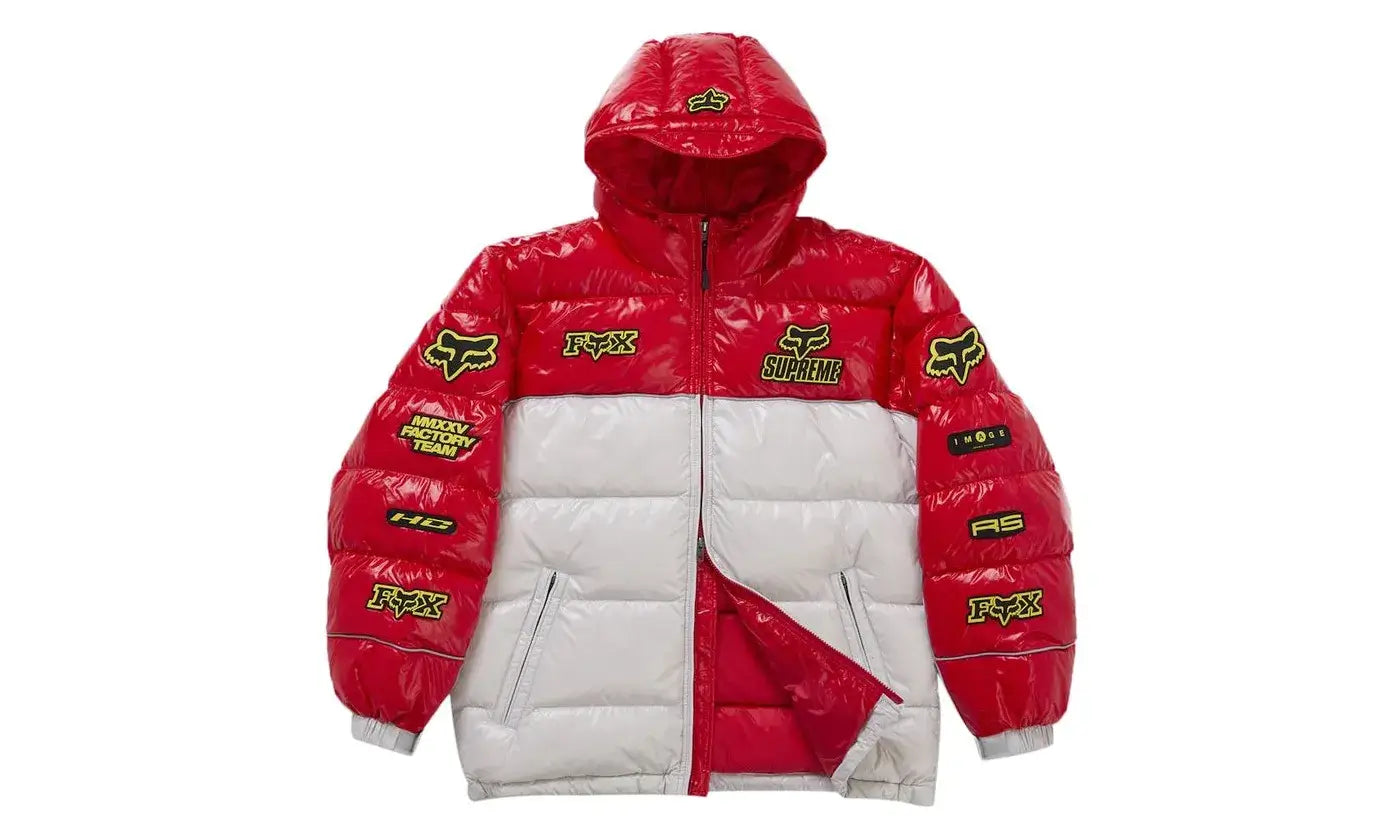 Supreme Fox Racing Shiny Down Puffer Jacket White