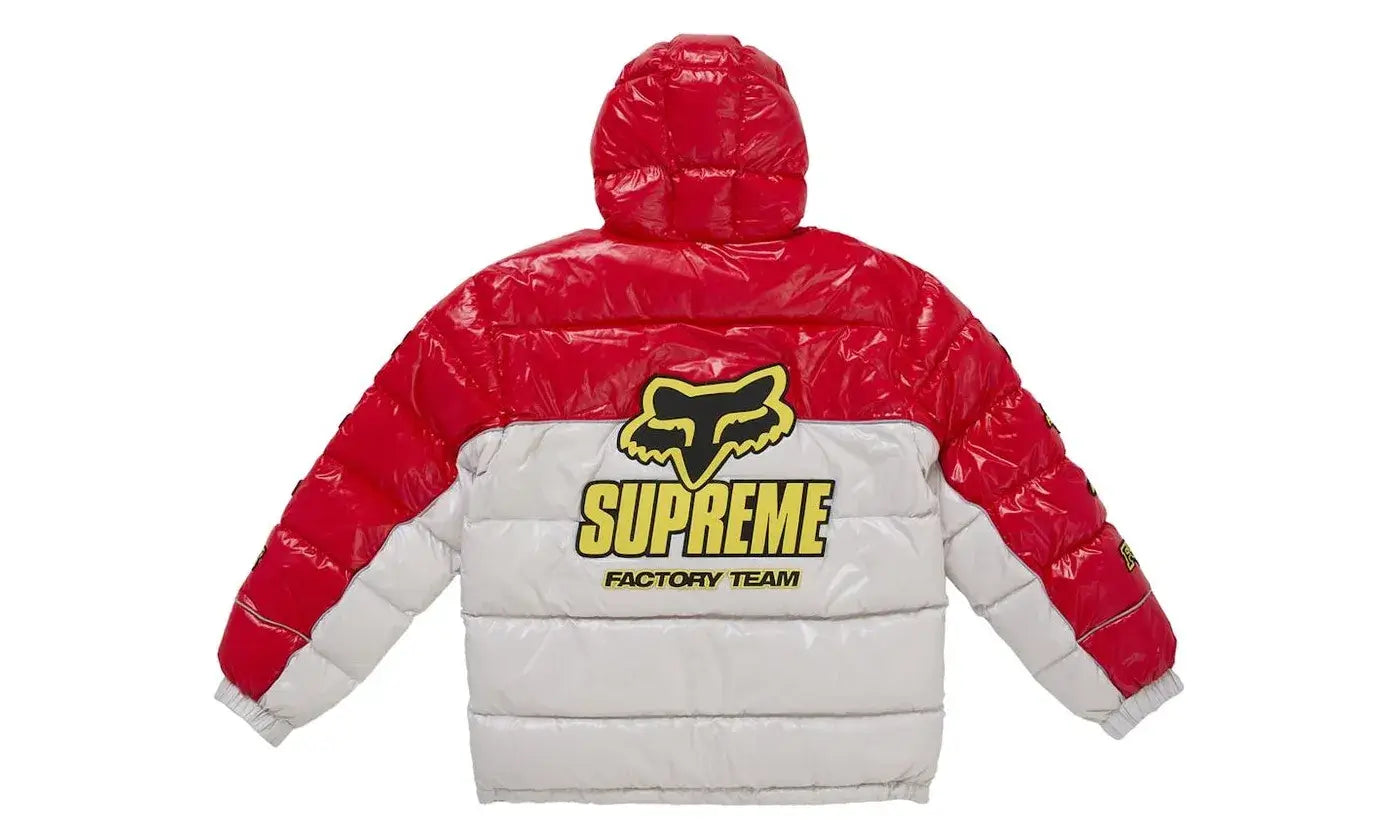 Supreme Fox Racing Shiny Down Puffer Jacket White