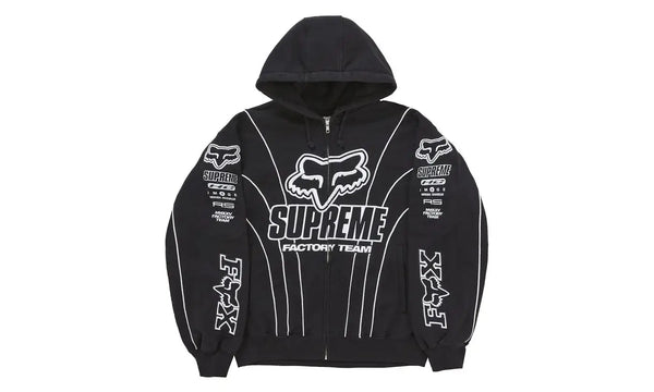 Supreme Fox Racing Zip Up Hooded Sweatshirt Black
