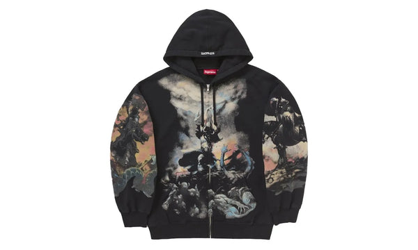 Supreme Frazetta Zip Up Hooded Sweatshirt Black - SUPR-SFZUHS-BLACK