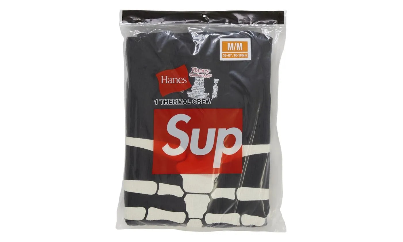 Supreme Hanes Bones Thermal Crew FW25 (1 Pack) Black - SUPR-SHBTCF(B-MULTI