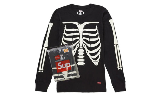 Supreme Hanes Bones Thermal Crew FW25 (1 Pack) Black - SUPR-SHBTCF(B-MULTI