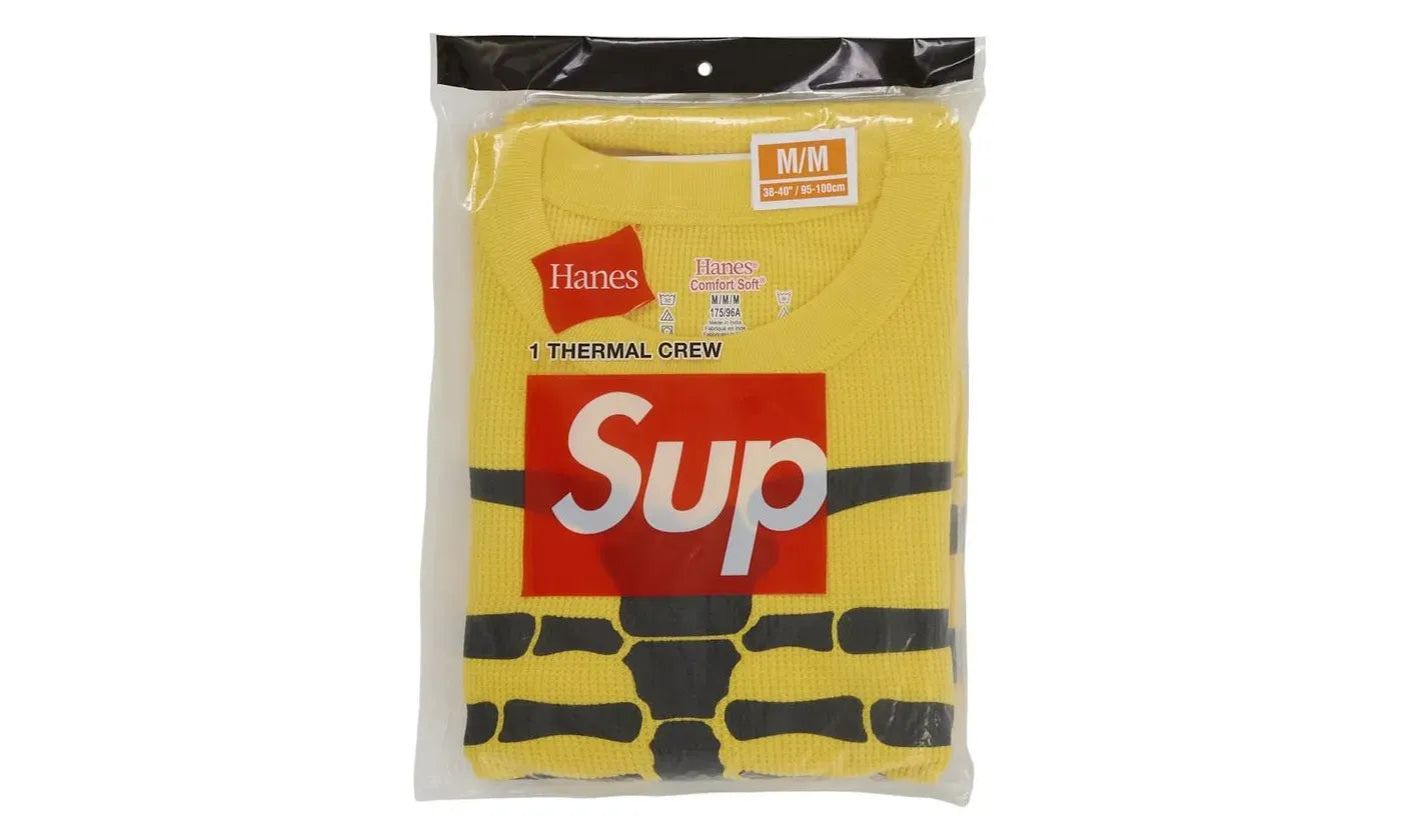 Supreme Hanes Bones Thermal Crew FW25 Yellow