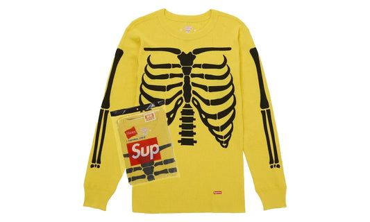 Supreme Hanes Bones Thermal Crew FW25 Yellow