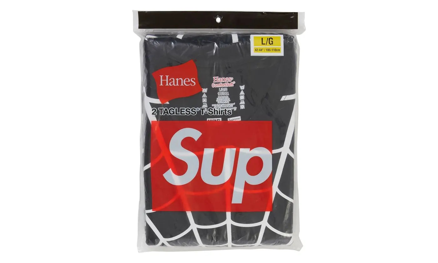 Supreme Hanes Spider-Man Tagless Tees Black - SS26-HT-SMB