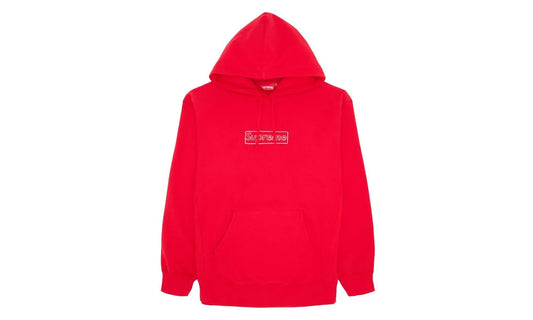 Supreme KAWS Chalk Logo Hooded Sweatshirt Red