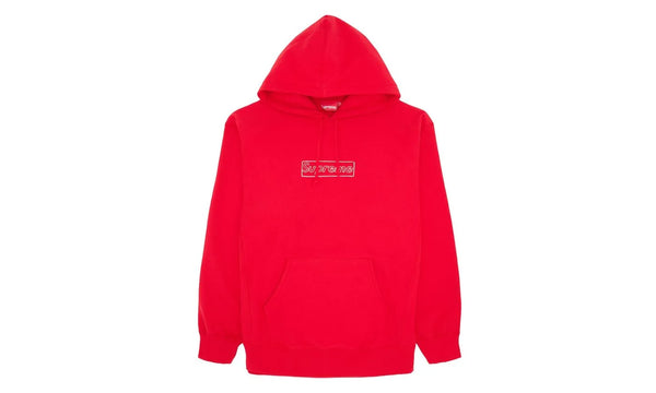 Supreme KAWS Chalk Logo Hooded Sweatshirt Red