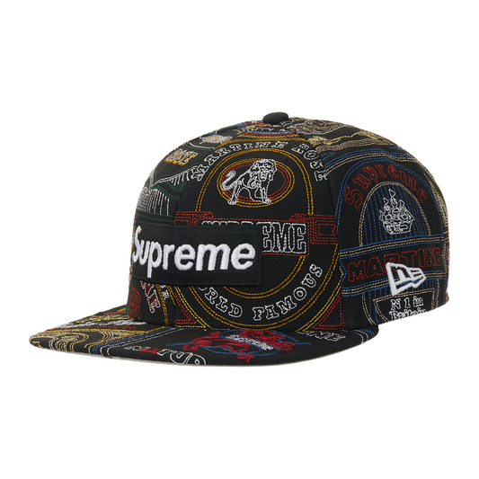 Supreme Martine Rose Patchwork Labels Box Logo New Era 59Fifty Fitted Cap Black