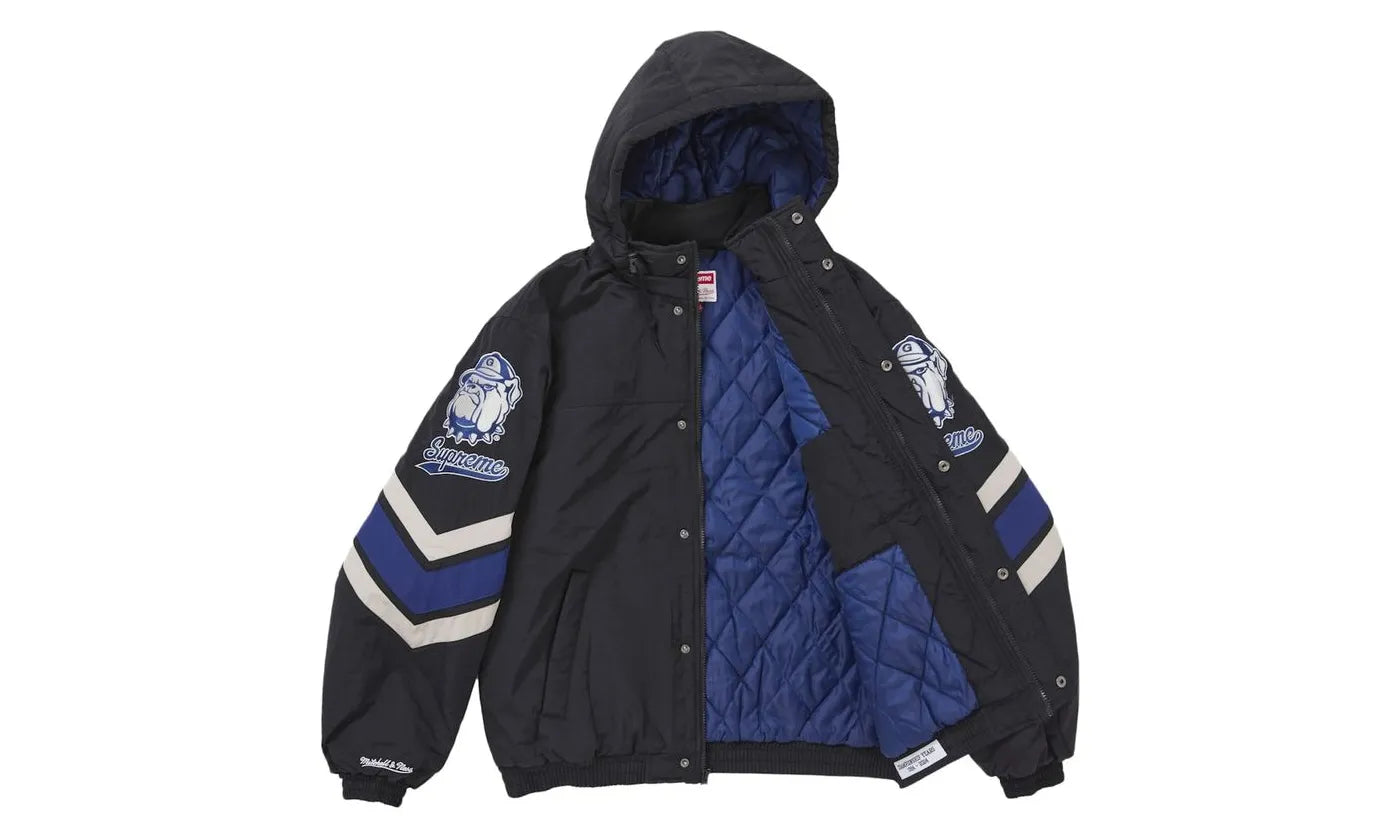 Supreme Mitchell & Ness NCAA Hooded Stadium Jacket Black - SUPR-SM&NNH-BLACK