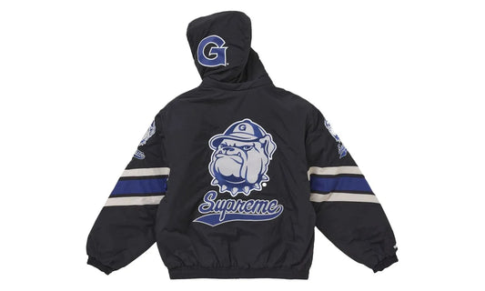 Supreme Mitchell & Ness NCAA Hooded Stadium Jacket Black - SUPR-SM&NNH-BLACK