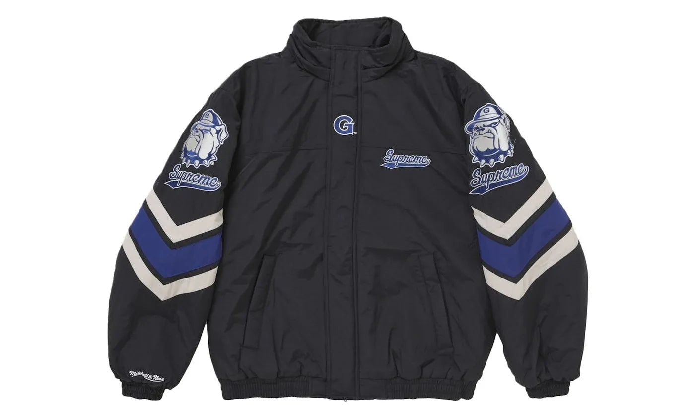 Supreme Mitchell & Ness NCAA Hooded Stadium Jacket Black - SUPR-SM&NNH-BLACK