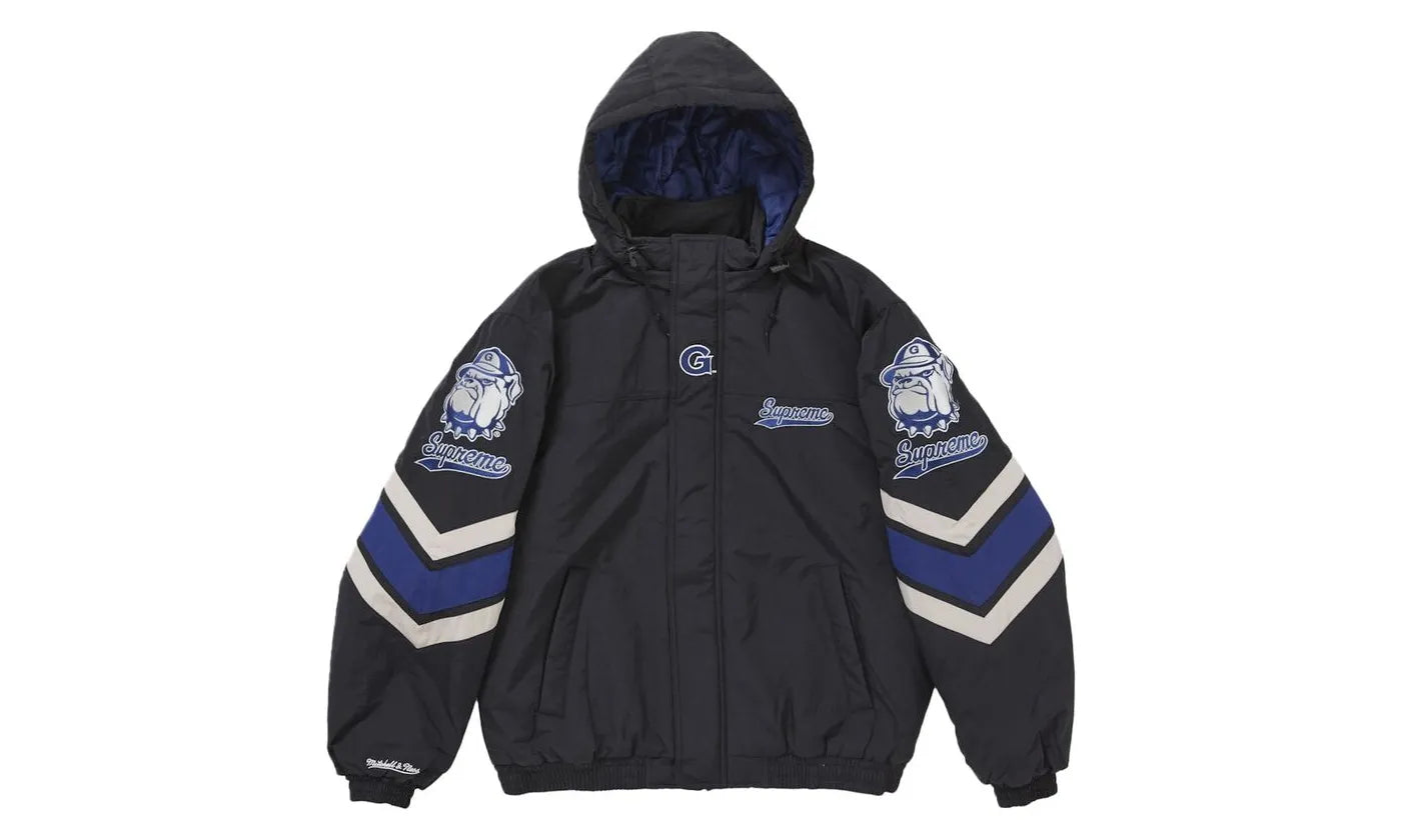 Supreme Mitchell & Ness NCAA Hooded Stadium Jacket Black - SUPR-SM&NNH-BLACK