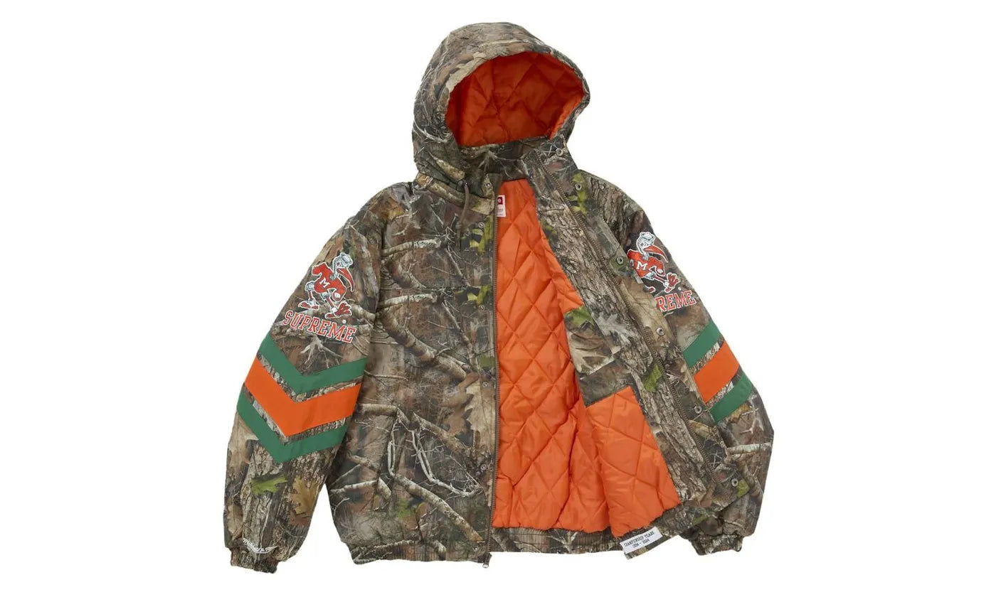 Supreme Mitchell & Ness NCAA Hooded Stadium Jacket Woodland Camo - SUPR-SM&NNH-WOODLANDCAMO