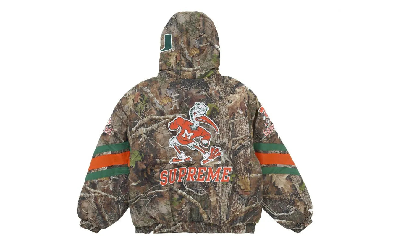 Supreme Mitchell & Ness NCAA Hooded Stadium Jacket Woodland Camo - SUPR-SM&NNH-WOODLANDCAMO