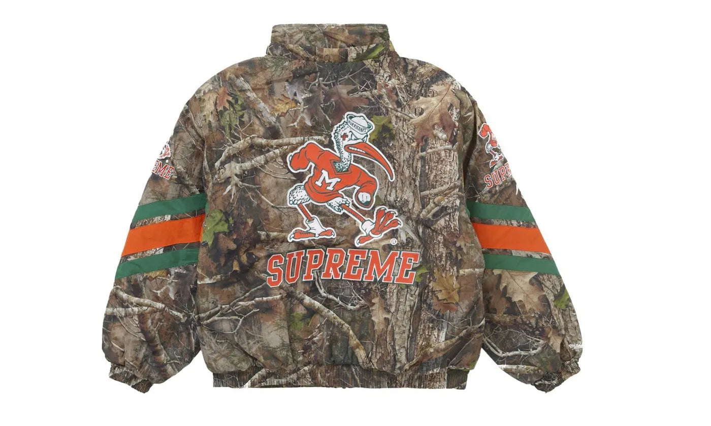 Supreme Mitchell & Ness NCAA Hooded Stadium Jacket Woodland Camo - SUPR-SM&NNH-WOODLANDCAMO