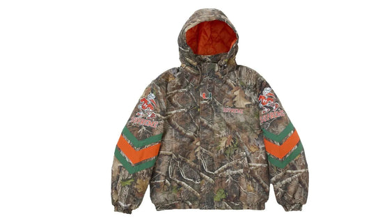 Supreme Mitchell & Ness NCAA Hooded Stadium Jacket Woodland Camo - SUPR-SM&NNH-WOODLANDCAMO