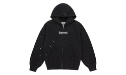 Supreme MM6 Maison Margiela Box Logo Zip Up Hooded Sweatshirt Black