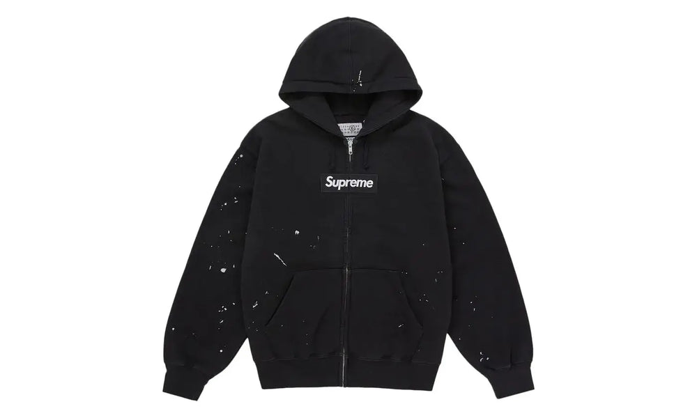 Supreme MM6 Maison Margiela Box Logo Zip Up Hooded Sweatshirt Black - supreme-mm6-maison-margiela-box-logo-zip-up-hooded-sweatshirt-black