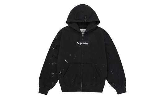 Supreme MM6 Maison Margiela Box Logo Zip Up Hooded Sweatshirt Black - supreme-mm6-maison-margiela-box-logo-zip-up-hooded-sweatshirt-black