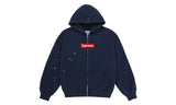 Supreme MM6 Maison Margiela Box Logo Zip Up Hooded Sweatshirt Navy - supreme-mm6-maison-margiela-box-logo-zip-up-hooded-sweatshirt-navy