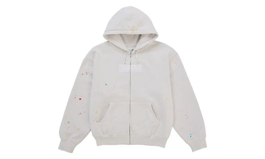 Supreme MM6 Maison Margiela Box Logo Zip Up Hooded Sweatshirt White - supreme-mm6-maison-margiela-box-logo-zip-up-hooded-sweatshirt-white