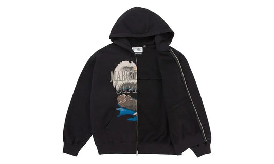Supreme MM6 Maison Margiela Eagle Zip Up Hooded Sweatshirt Black