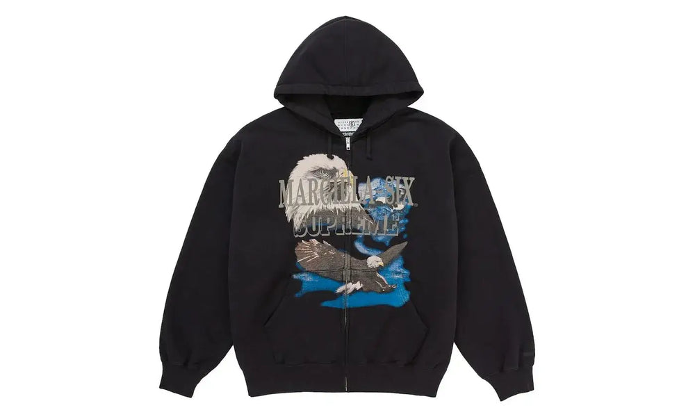 Supreme MM6 Maison Margiela Eagle Zip Up Hooded Sweatshirt Black