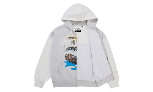 Supreme MM6 Maison Margiela Eagle Zip Up Hooded Sweatshirt White