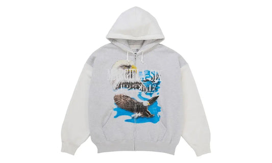 Supreme MM6 Maison Margiela Eagle Zip Up Hooded Sweatshirt White
