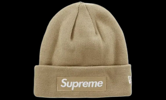 Supreme New Era Box Logo Beanie (FW23) Dark Sand - SUP-NEBLBFW23-SAND