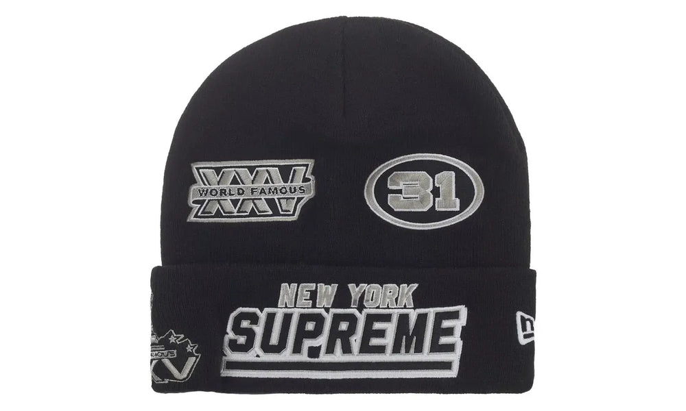 Supreme New Era Football Beanie Black