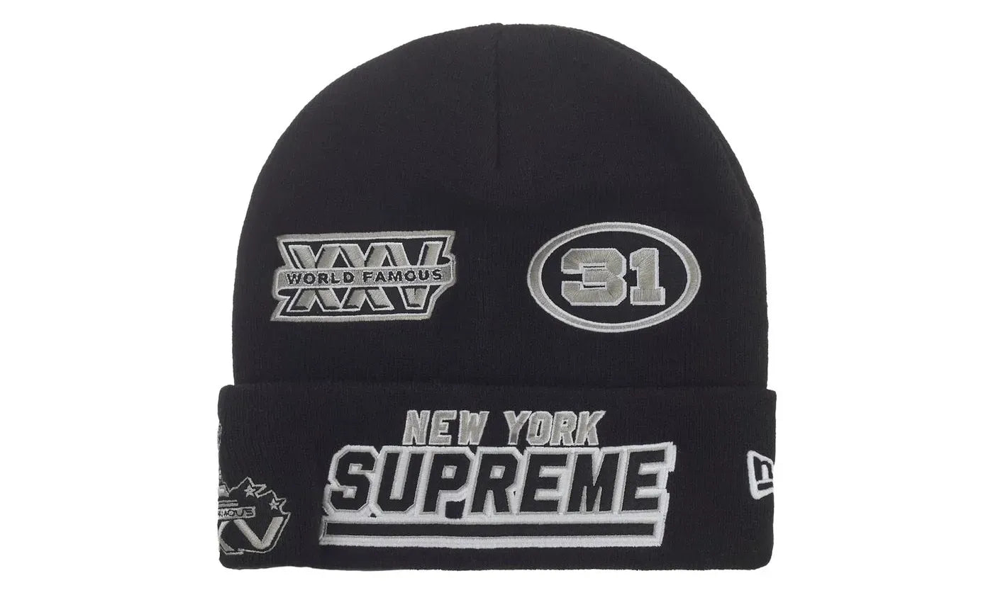 Supreme New Era Football Beanie Black