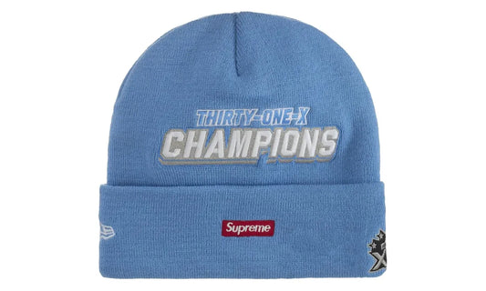 Supreme New Era Football Beanie Light Blue