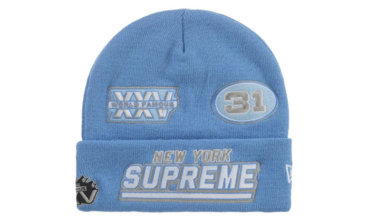 Supreme New Era Football Beanie Light Blue