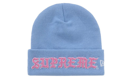 Supreme New Era Old English Beanie Blue
