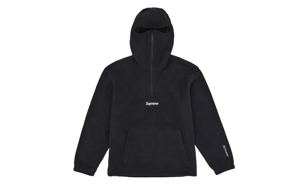 Supreme Polartec Face Mask Half Zip Hooded Sweatshirt Black
